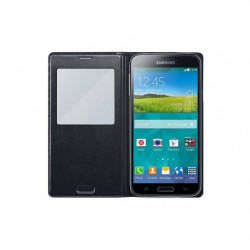 Etui S View Cover avec Rabat Latéral à Découpe Fenêtrée d'Origine Samsung pour Galaxy S5 - Noir