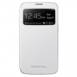 Etui S View Cover avec Rabat Latéral à Découpe Fenétrée d'Origine Samsung pour Galaxy Mega 6.3 (I9200) - Blanc