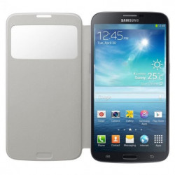 Etui S View Cover avec Rabat Latéral à Découpe Fenétrée d'Origine Samsung pour Galaxy Mega 6.3 (I9200) - Blanc