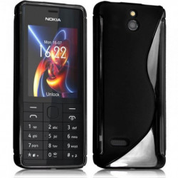 Coque Semi-Rigide en TPU - Design S-Case pour Nokia 515 - Noir