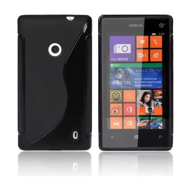 Coque Semi-Rigide en TPU - Design S-Case pour Nokia Lumia 520 - Noir