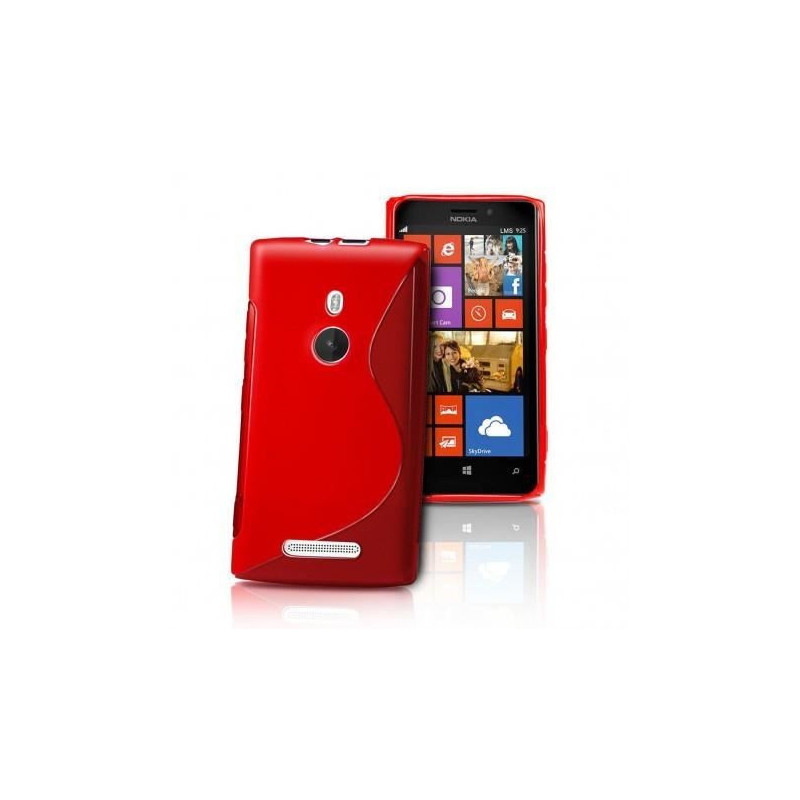 Coque Semi-Rigide en TPU - Design S-Case pour Nokia Lumia 520 - Rouge