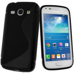 Coque Semi-Rigide en TPU - Design S-Case pour Samsung galaxy Core (i8260) - Noir