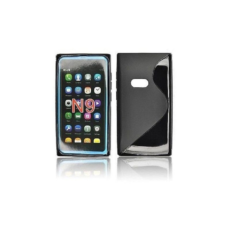 Coque Semi-Rigide en TPU - Design S-Case pour Nokia N9 - Noir