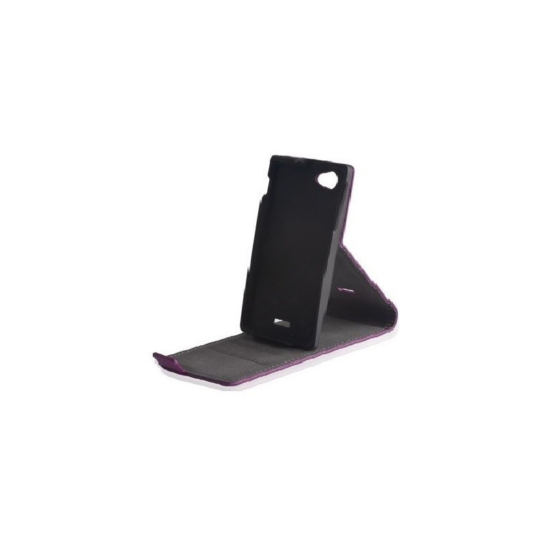 Housse Étui rigide à Rabat avec Petite Languette aimantée avec support pour visionnage pour Nokia Lumia 625 - Violet