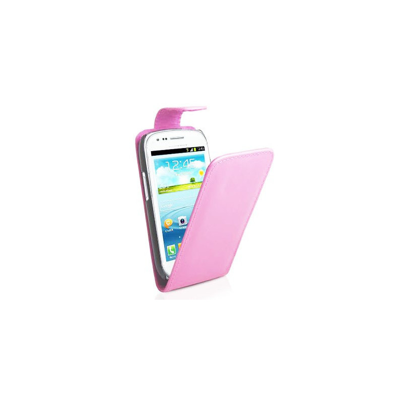 Housse Étui rigide à Rabat avec Languette aimantée pour Samsung Galaxy S3 mini - Rose