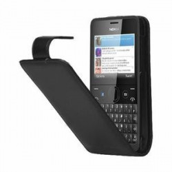 Housse Étui rigide à Rabat avec Languette aimantée pour Nokia 205 - Noir