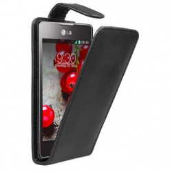 Housse Étui rigide à Rabat avec Languette aimantée pour LG Optimus L5 II E460 - Noir