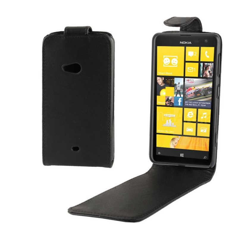 Housse Étui rigide à Rabat avec Languette aimantée pour Nokia Lumia 625 - Noir