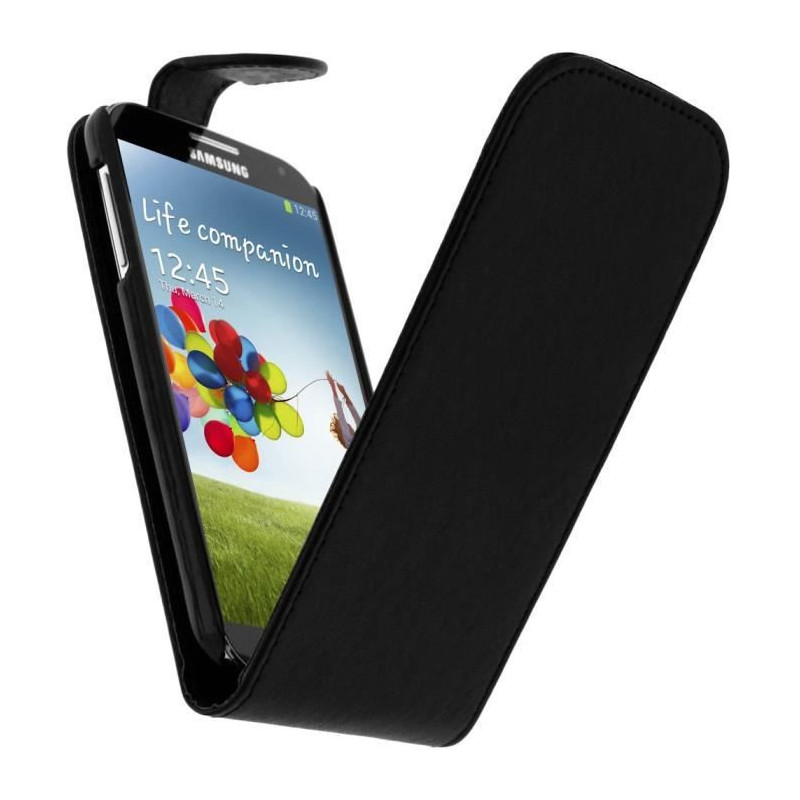 Housse Étui rigide à Rabat avec Languette aimantée pour Samsung Galaxy S4 - Noir