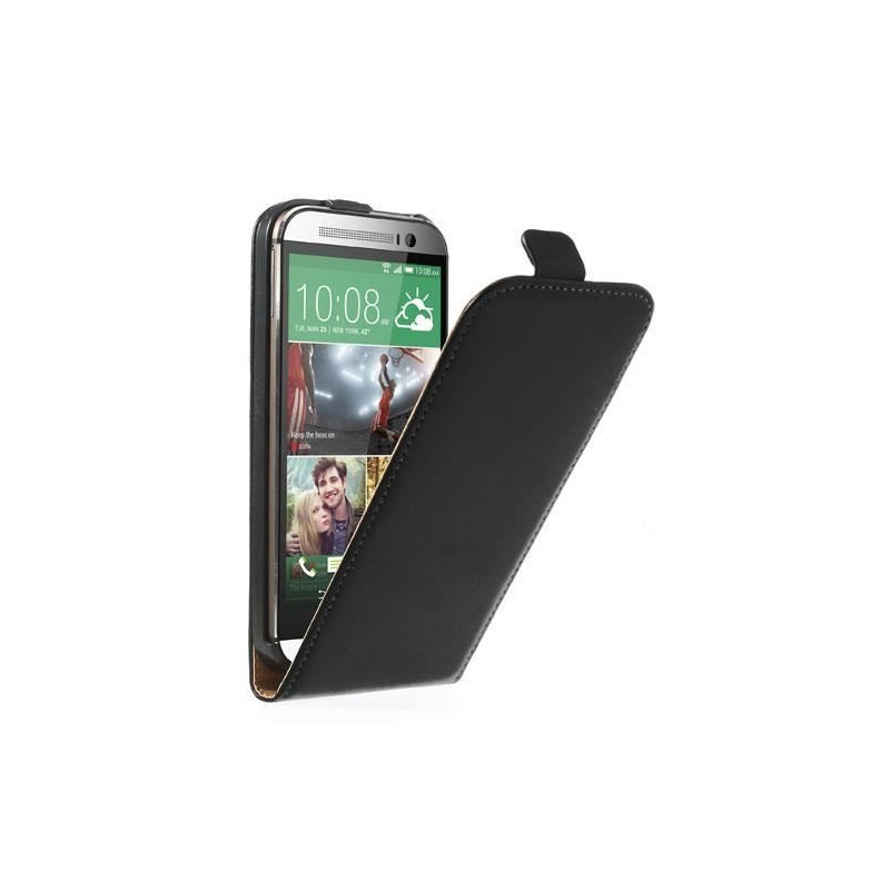 Housse Étui Ultra-Fin à Rabat avec fermeture magnétique pour HTC One - Noir