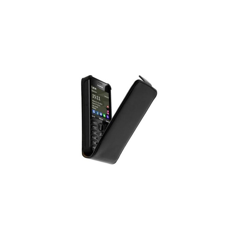Housse Étui Ultra-Fin à Rabat avec fermeture magnétique pour Nokia 301 - Noir