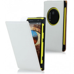 Housse Étui Ultra-Fin à Rabat avec fermeture magnétique pour Nokia Lumia 1020 - Blanc