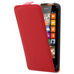 Housse Étui Ultra-Fin à Rabat avec fermeture magnétique pour Nokia Lumia 620 - Rouge