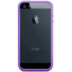 Bumper MOXIE avec Boutons Argentés pour Apple iPhone 5/5S/SE - Transparent et Violet