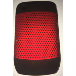 Coque Rigide Perforée pour Blackberry Curve 8520 - Noir et Rouge