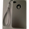 Coque Rigide pour Apple iPhone 4/4S Acier avec attache - Argent