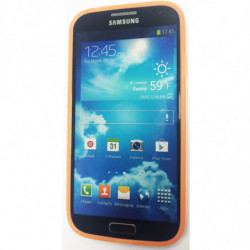 Coque Semi-Rigide pour Samsung Galaxy S4 - Transparent et Contour Orange