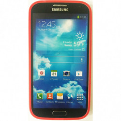 Coque Semi-Rigide pour Samsung Galaxy S4 - Rouge et contour Blanc