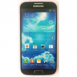 Coque Semi-Rigide pour Samsung Galaxy S4 - Rose Transparent et contour Blanc