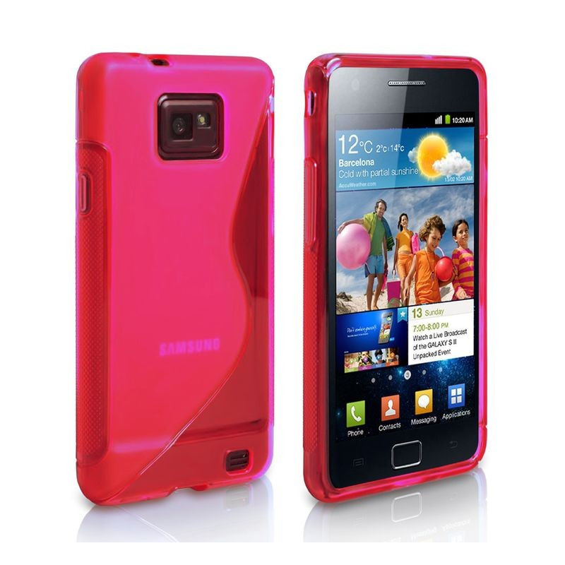 Coque Semi-Rigide en TPU - Design S-Case pour Samsung Galaxy S2 - Rose