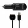 Micro Chargeur Allume-cigare USB + Câble USB BELKIN F8Z634cw pour Apple iPhone 3G/3GS/4/4S/iPad/iPad 2/iPad 3 - Noir