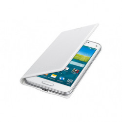 Etui Fliver Cover d'Origine Samsung pour Galaxy S5 mini - Motif Punching Blanc