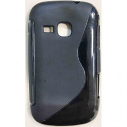 Coque Semi-Rigide en TPU - Design S-Case pour Samsung Galaxy mini 2 (S6500) - Bleu Foncé