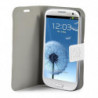 Etui GREENGO book ultra slim façon Cuir pour Samsung Galaxy S3 - Blanc