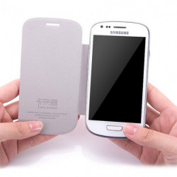 Etui KALAIDENG Flip Cover avec Rabat Latéral pour Samsung Galaxy S3 - Beige et Blanc