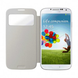 Etui S View Cover avec Rabat Latéral à Découpe Fenétrée Samsung pour Galaxy S4 - Blanc