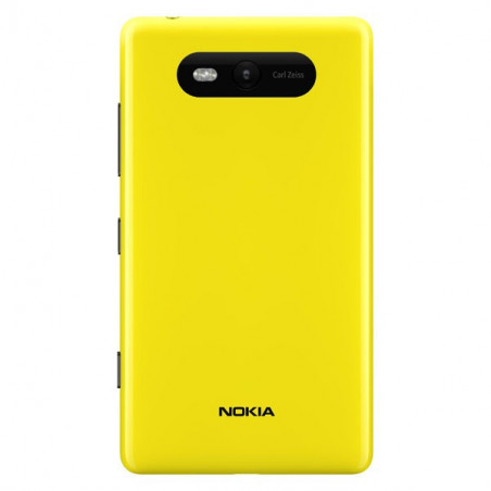 Coque Arrière de Remplacement avec Charge à Induction Norme Qi d'Origine Nokia pour Lumia 820 - Jaune