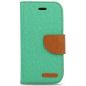 Housse Etui Folio Revêtement en Tissu Série Canvas pour LG K4 - Vert/Marron