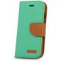 Housse Etui Folio Revêtement en Tissu Série Canvas pour LG K4 - Vert/Marron