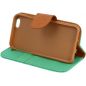 Housse Etui Folio Revêtement en Tissu Série Canvas pour LG K4 - Vert/Marron