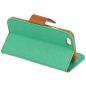 Housse Etui Folio Revêtement en Tissu Série Canvas pour LG K4 - Vert/Marron