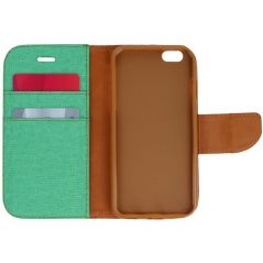 Housse Etui Folio Revêtement en Tissu Série Canvas pour LG K4 - Vert/Marron