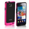 Bumper bicolore pour Samsung Galaxy S2 - Rose Fushia et Noir
