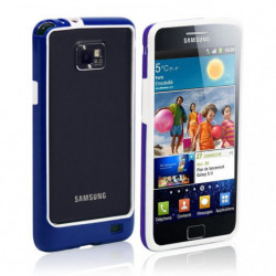 Bumper bicolore pour Samsung Galaxy S2 - Bleu Roi et Blanc