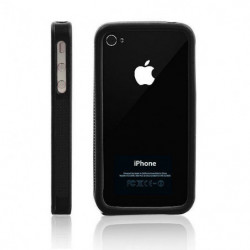 Bumper en Silicone souple avec boutons apparents pour Apple iPhone 4/4S - Noir