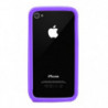 Bumper en Silicone souple avec boutons apparents pour Apple iPhone 4/4S - Violet