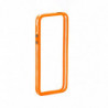 Bumper bicolore avec Boutons Argentés pour Apple iPhone 5/5S/SE - Transparent et Orange