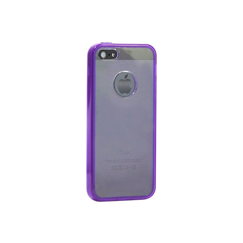 Coque Rigide à Dos Transparent et Contour de Violet pour Apple iPhone 5/5S/SE