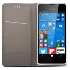 Housse Etui Folio Série Smart Magnet pour Microsoft Lumia 550 - Argent