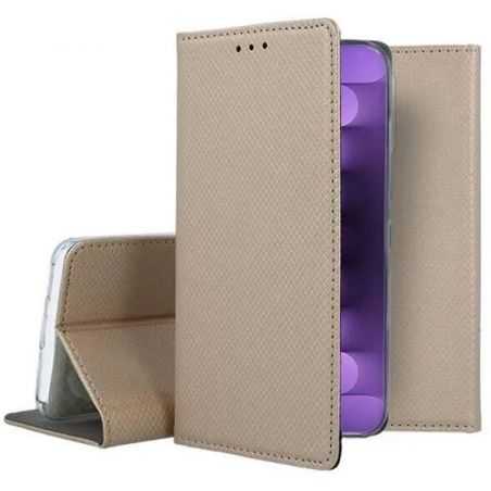 Housse Etui Folio Série Smart Magnet pour Motorola Moto G75 - Or