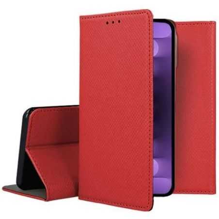 Housse Etui Folio Série Smart Magnet pour Motorola Moto G75 - Rouge