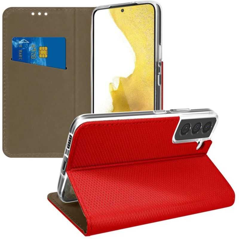 Housse Etui Folio Série Smart Magnet pour Samsung Galaxy S21 FE 5G - Rouge