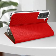 Housse Etui Folio Série Smart Magnet pour Samsung Galaxy S21 FE 5G - Rouge