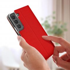 Housse Etui Folio Série Smart Magnet pour Samsung Galaxy S21 FE 5G - Rouge