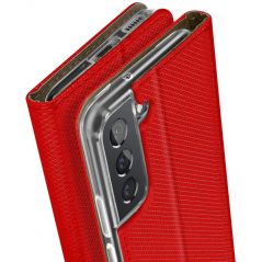 Housse Etui Folio Série Smart Magnet pour Samsung Galaxy S21 FE 5G - Rouge